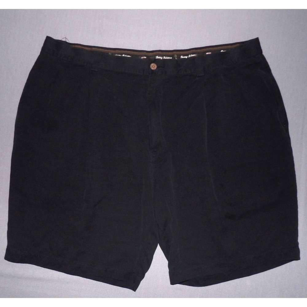 Tommy Bahama 100%‎ Silk Black Pleated 8" Casual Walking Shorts Men's 42